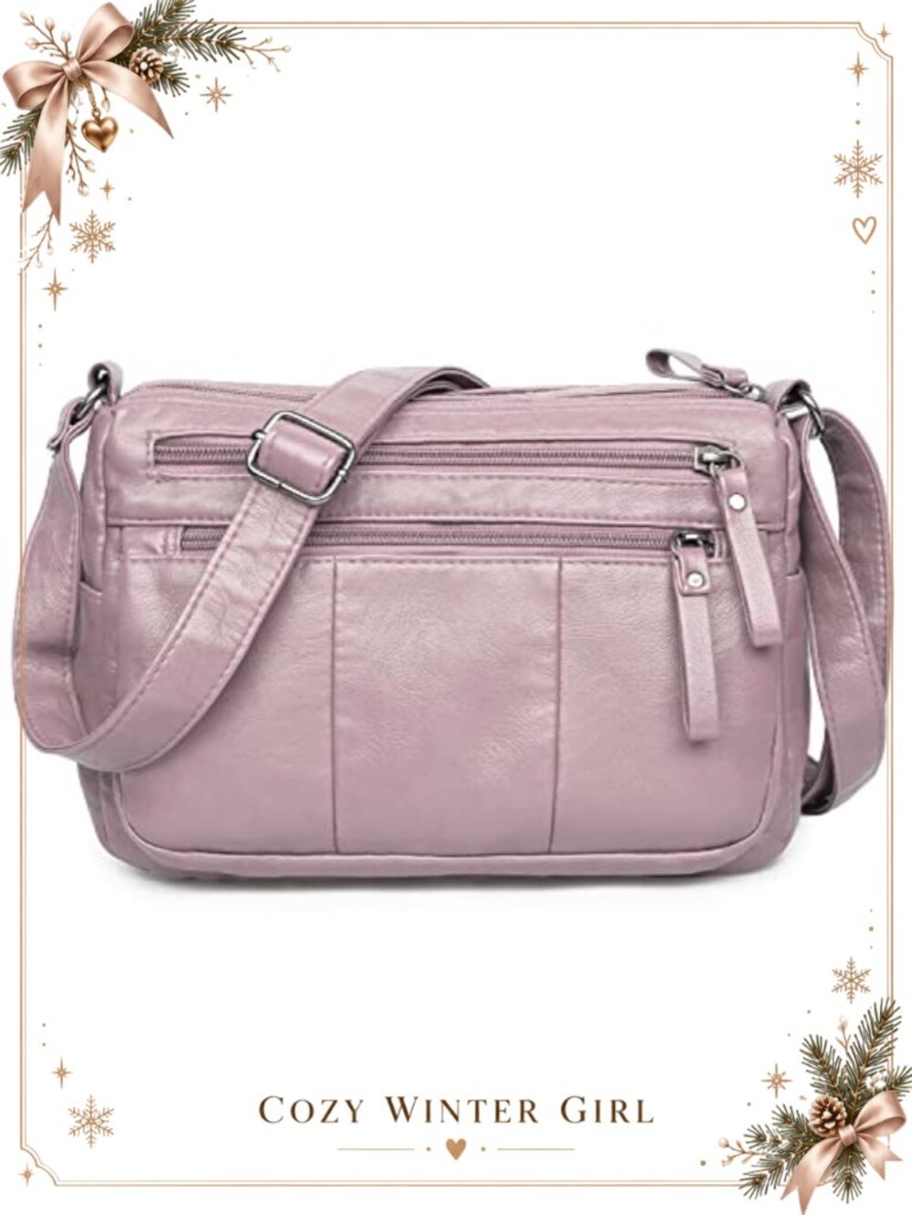 Soft PU Leather Shoulder Bag Crossbody Purse with Pockets